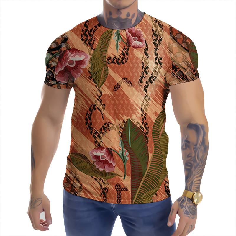 3D digital printing men's street casual T-shirt 21 02