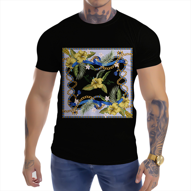 3D digital printing men's street casual T-shirt 22 02
