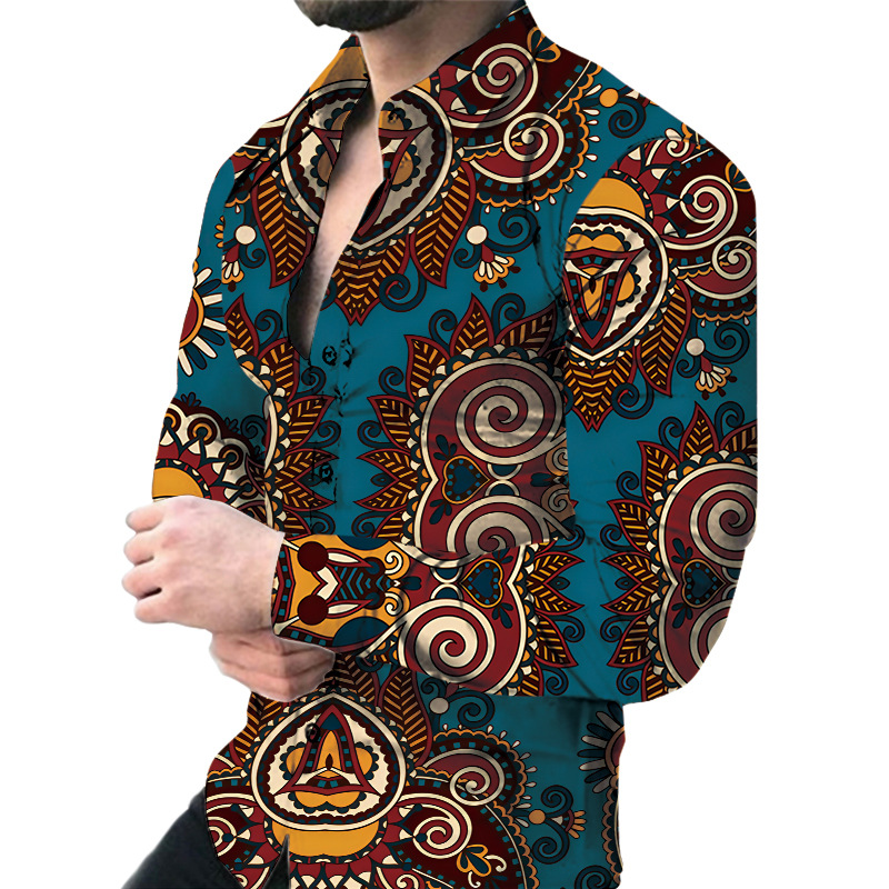 European and American printed cardigan long-sleeved shirt 12 02