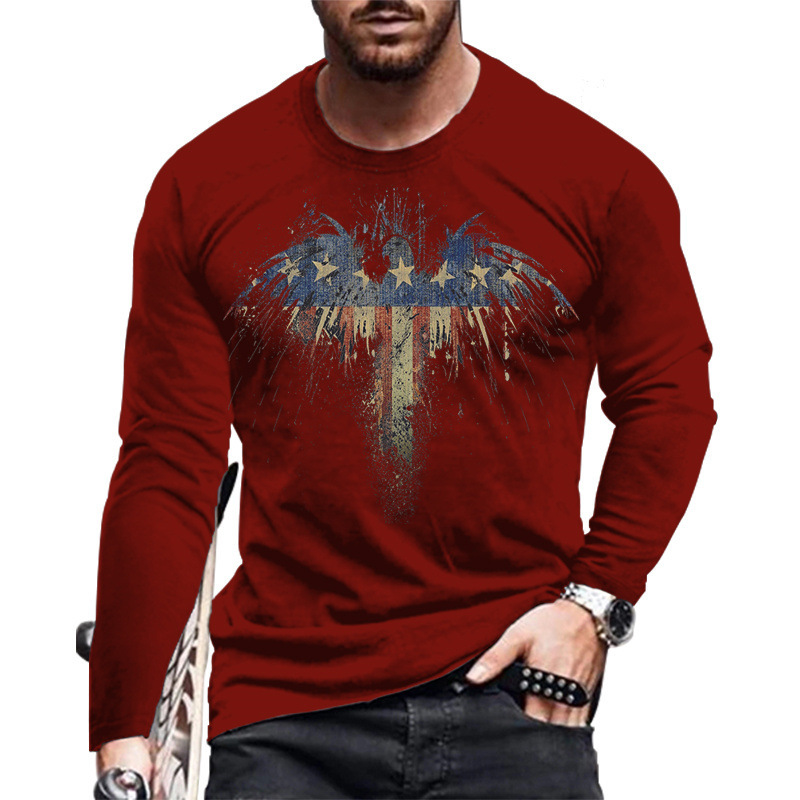 Long Sleeve Round Neck Printed T-Shirt Street Fashion 28 01