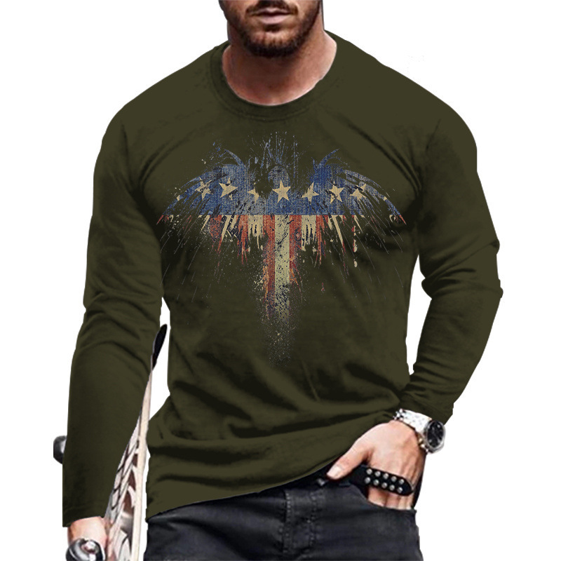 Long Sleeve Round Neck Printed T-Shirt Street Fashion 29 01