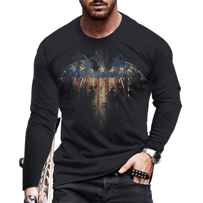 Long Sleeve Round Neck Printed T-Shirt Street Fashion 29 02