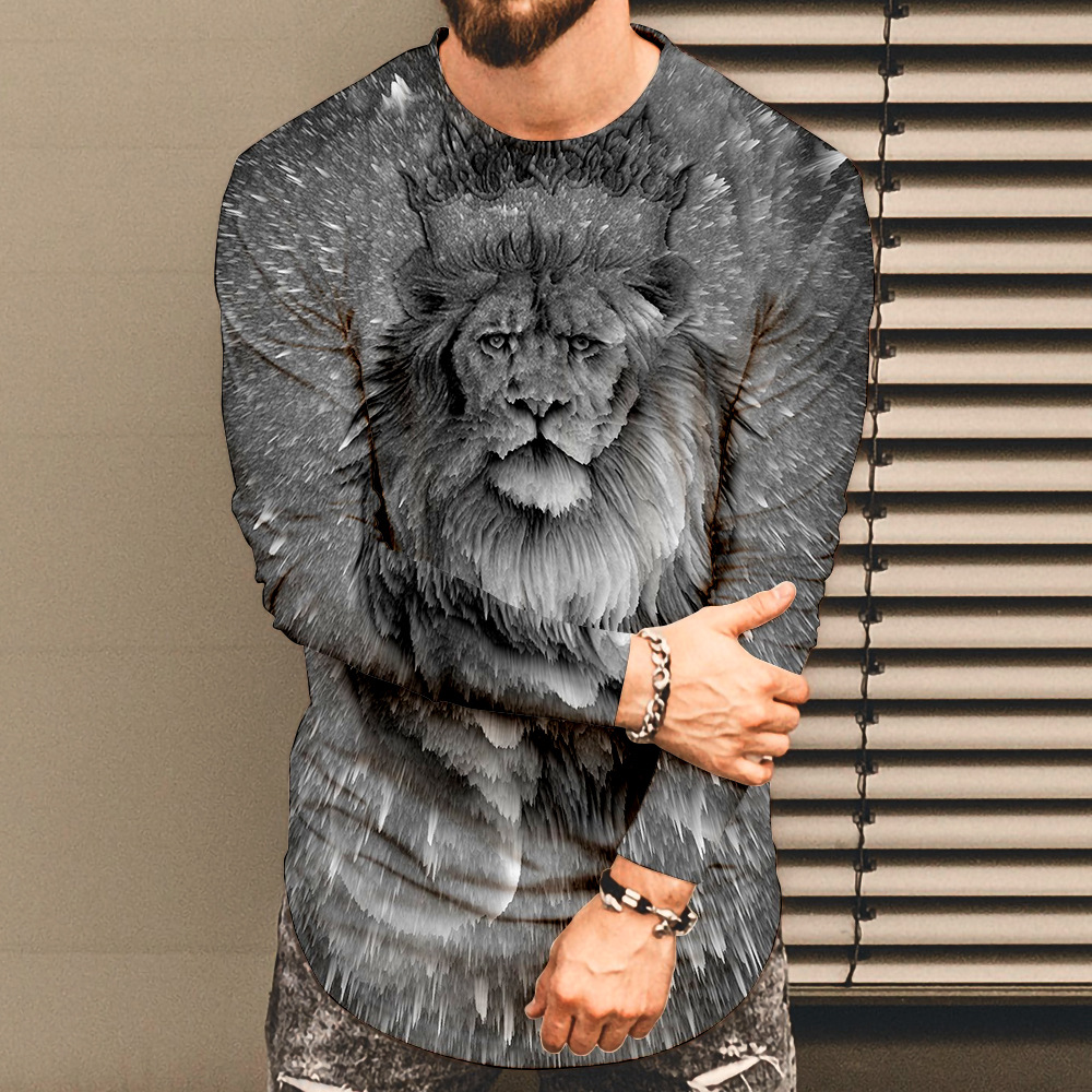 Long Sleeve Round Neck T-Shirt 3D Digital Printing 34 01