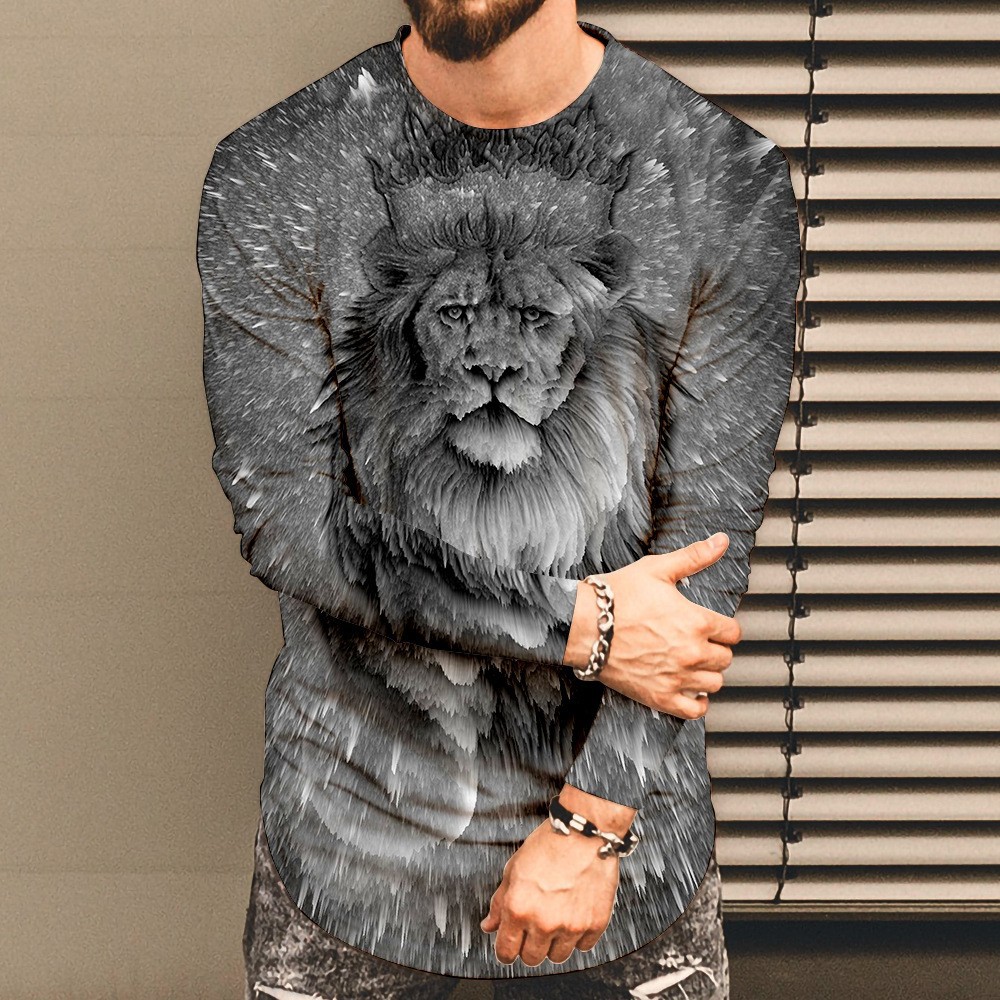 Long Sleeve Round Neck T-Shirt 3D Digital Printing 34 02