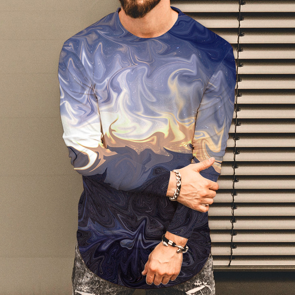 Long Sleeve Round Neck T-Shirt 3D Digital Printing 36 01