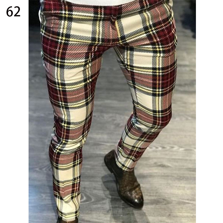 Men's geometric print mid-rise straight-leg trousers 38 02