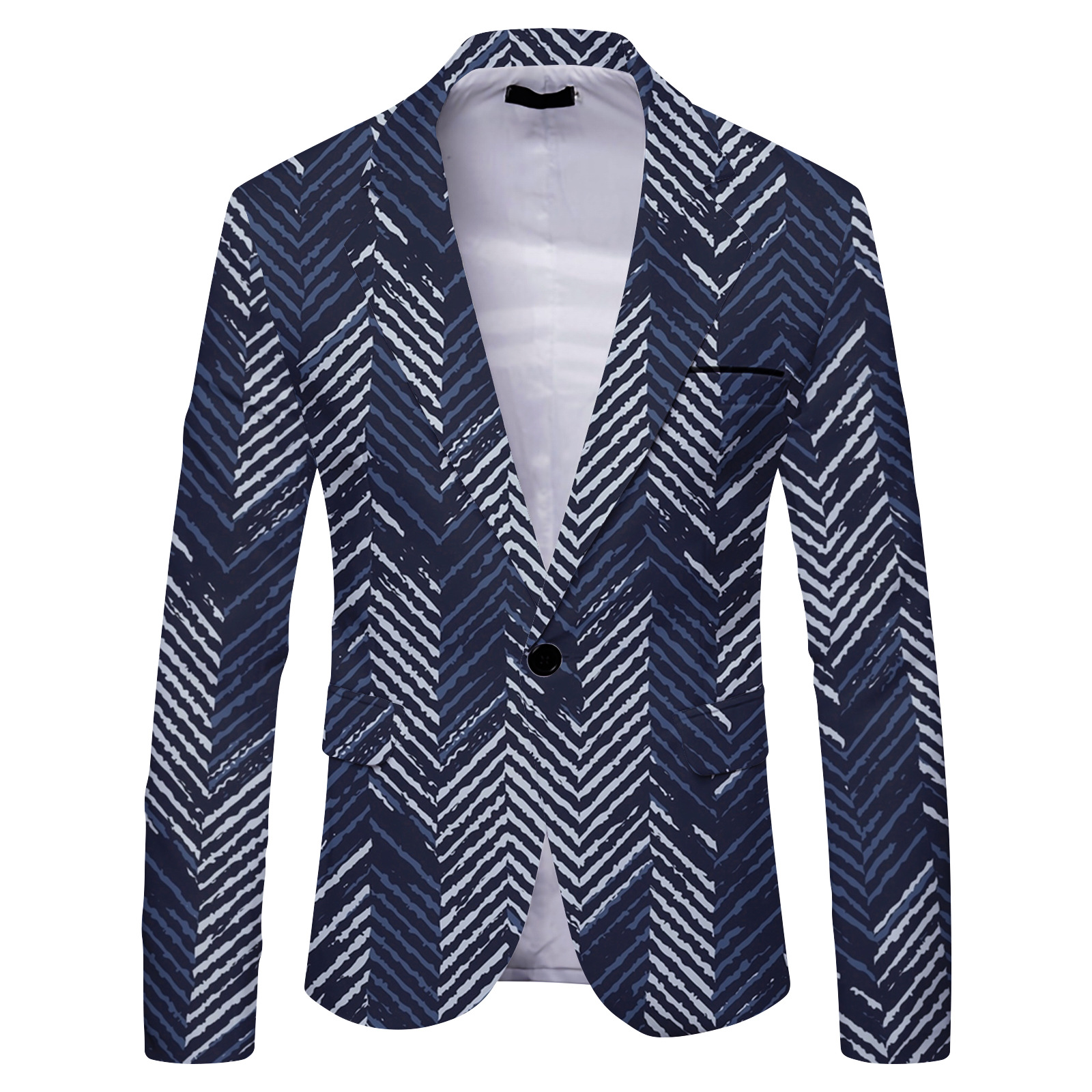 Men's Striped Suit Jacket Casual Slim Suit 1 01