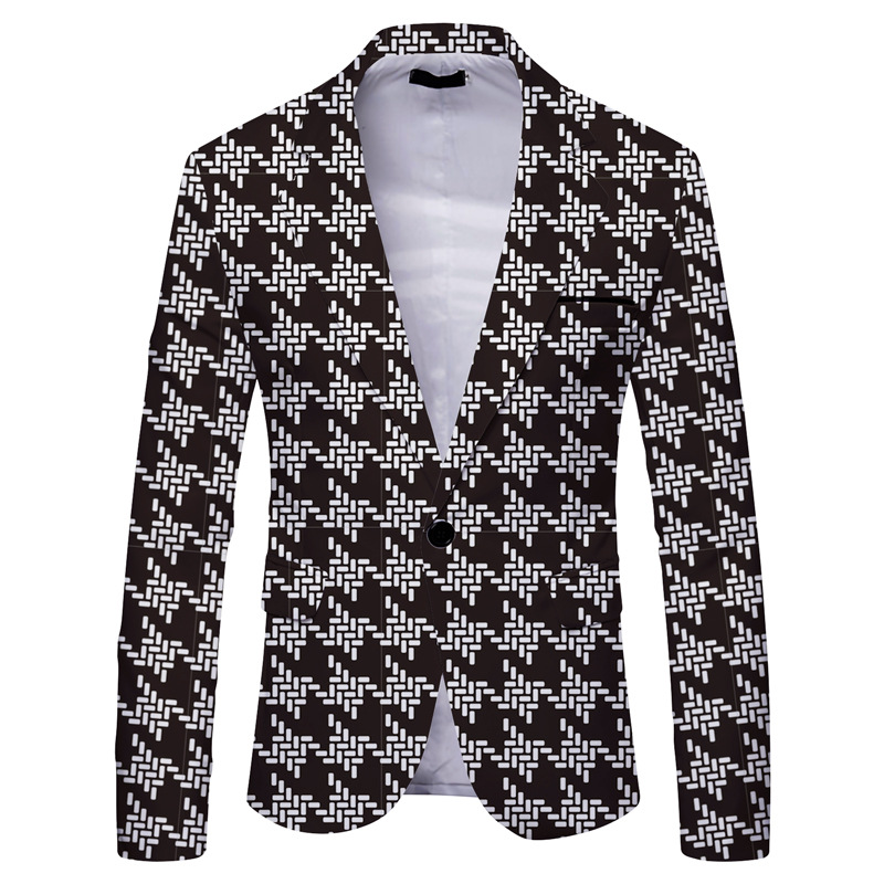 Men's Striped Suit Jacket Casual Slim Suit 9 01