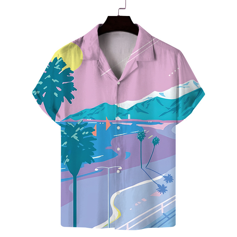 Short-sleeved shirt holiday style casual beach shirt 15 02