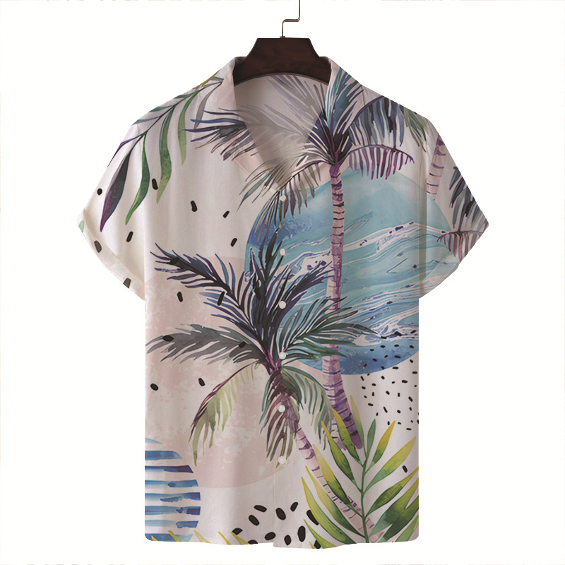 Short-sleeved shirt holiday style casual beach shirt 16 01
